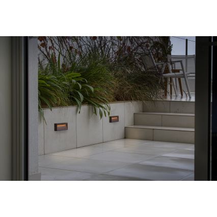 FARO 71968 - LED stopniščno svetilo DUNE, LED/6W/230V, 2200/2700/3200/4000K, IP65, rjavo, pravokotno