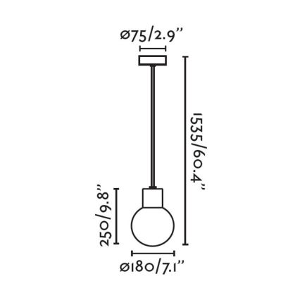 FARO 74427C-01 - Zunanji lestenec na vrvici MOON 1xE27/15W/230V IP44