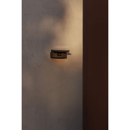 FARO 74456 - LED solarna stenska svetilka s senzorjem LUMA LED/5W/3,7/230V IP65 antracit