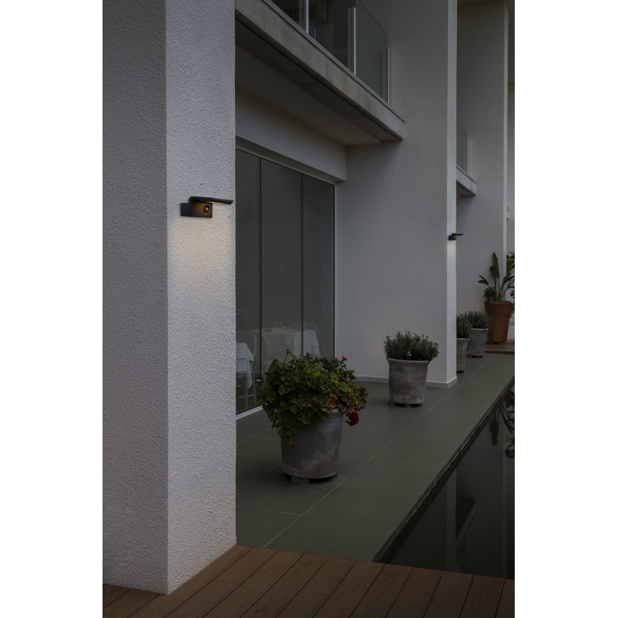 FARO 74456 - LED solarna stenska svetilka s senzorjem LUMA LED/5W/3,7/230V IP65 antracit