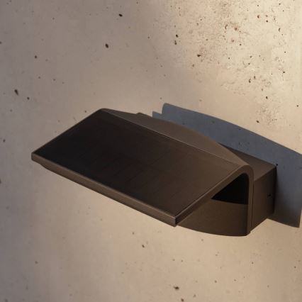 FARO 74456 - LED solarna stenska svetilka s senzorjem LUMA LED/5W/3,7/230V IP65 antracit