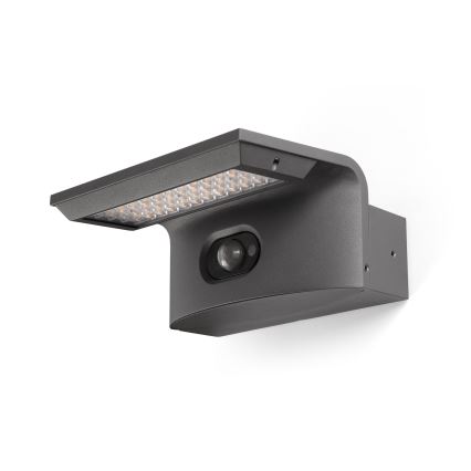 FARO 74456 - LED solarna stenska svetilka s senzorjem LUMA LED/5W/3,7/230V IP65 antracit