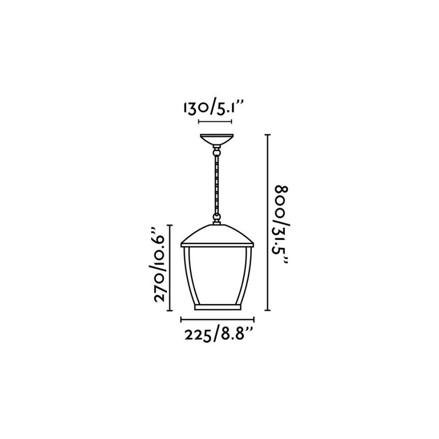 FARO 75002 - Zunanji lestenec na verigi WILMA 1xE27/100W/230V IP44