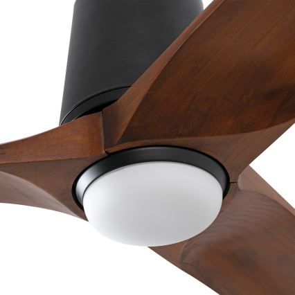 FARO 33839WT-1TW - LED Zatemnitveni stropni ventilator HEYWOOD TUB L LED/10W/230V 2700/4000/6000K bor/črna pr. 132 cm Wi-Fi Tuya + Daljinski upravljalnik