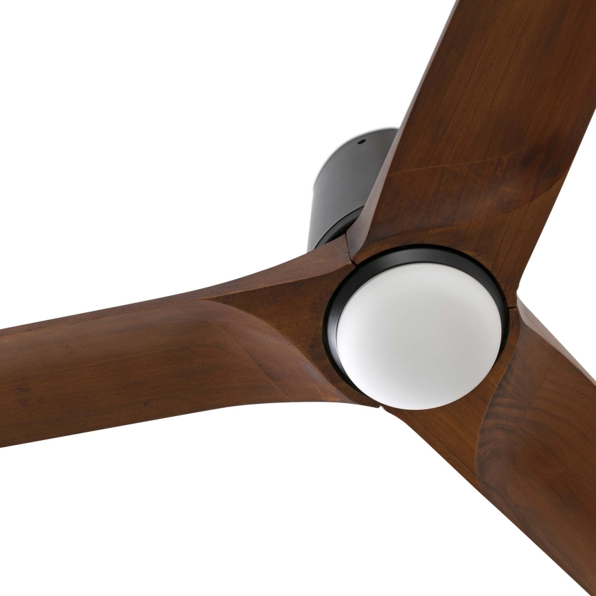 FARO 33839WT-1TW - LED Zatemnitveni stropni ventilator HEYWOOD TUB L LED/10W/230V 2700/4000/6000K bor/črna pr. 132 cm Wi-Fi Tuya + Daljinski upravljalnik