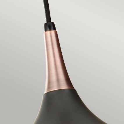 Feiss - Viseči lestenec na kablu BESO 1xE27/60W/230V premer 25,4 cm črna/medena