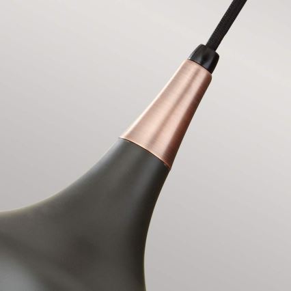 Feiss - viseči lestenec BESO na vrvici 1xE27/60W/230V premer 17,9 cm črna/medena