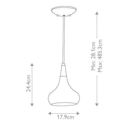 Feiss - viseči lestenec BESO na vrvici 1xE27/60W/230V premer 17,9 cm črna/medena
