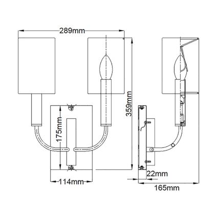 Feiss - Stenska svetilka BRIANNA 2xE14/60W/230V