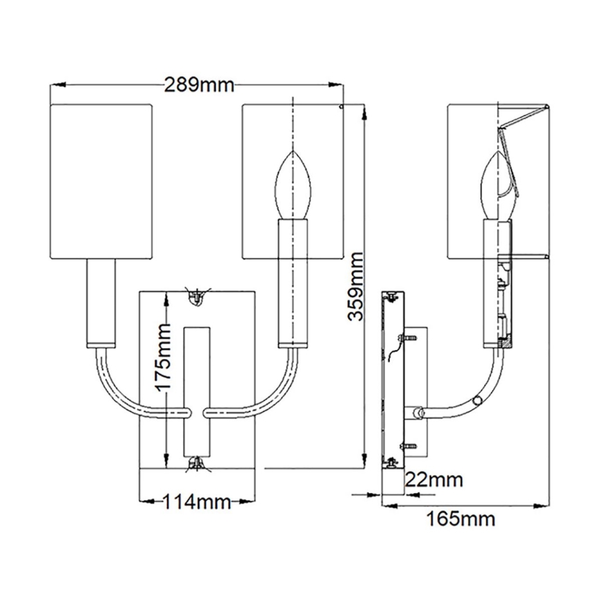 Feiss - Stenska svetilka BRIANNA 2xE14/60W/230V