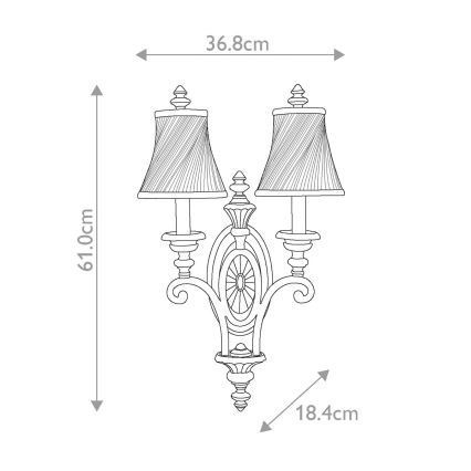 Feiss - Stenska svetilka DRAWING ROOM 2xE14/60W/230V