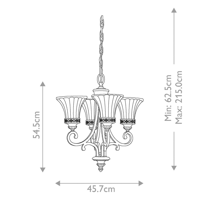 Feiss - Lestenec na verigi DRAWING ROOM 4xE27/60W/230V