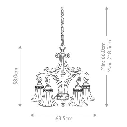 Feiss - Lestenec na verigi DRAWING ROOM 5xE27/60W/230V