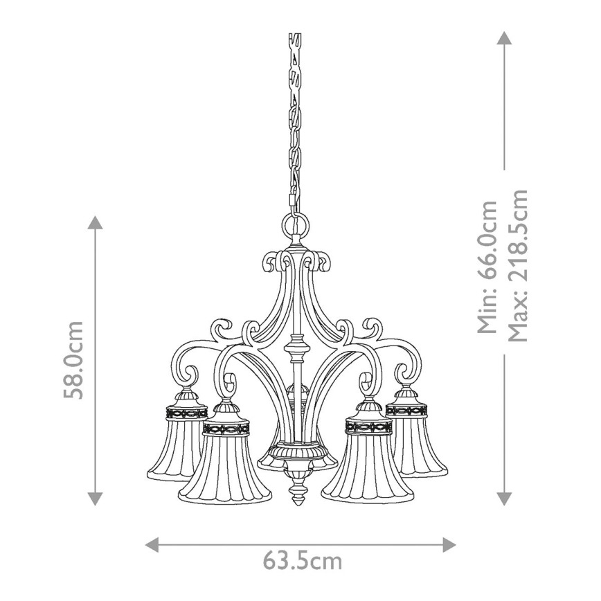 Feiss - Lestenec na verigi DRAWING ROOM 5xE27/60W/230V