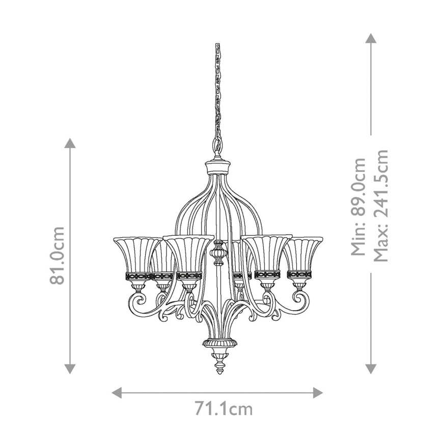 Feiss - Lestenec na verigi DRAWING ROOM 6xE27/60W/230V