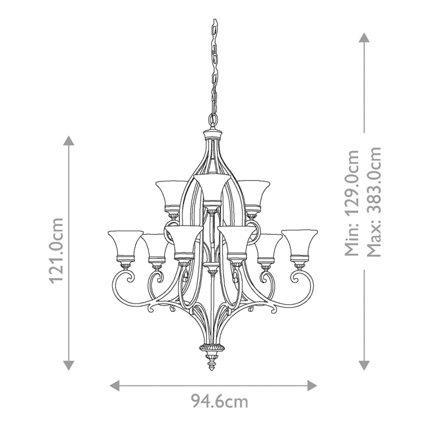 Feiss - Lestenec na verigi DRAWING ROOM 9xE27/60W/230V