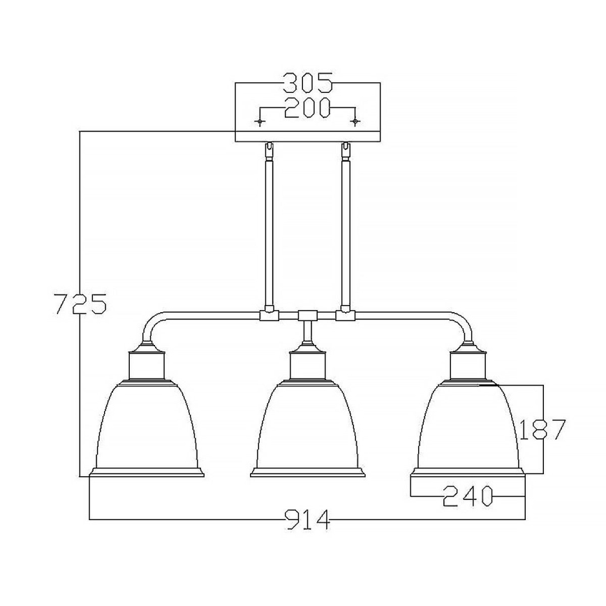 Feiss - Lestenec na drogu HOBSON 3xE27/60W/230V