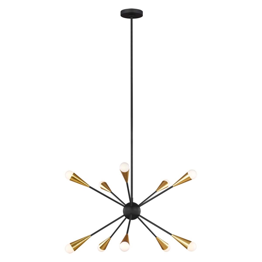 Feiss - LED Lestenec na drogu JAX 10xG9/3W/230V črna/zlata
