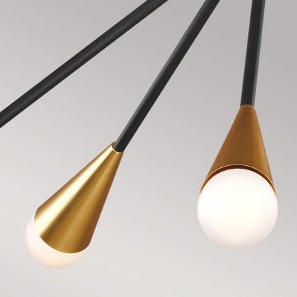 Feiss - LED Lestenec na drogu JAX 10xG9/3W/230V črna/zlata