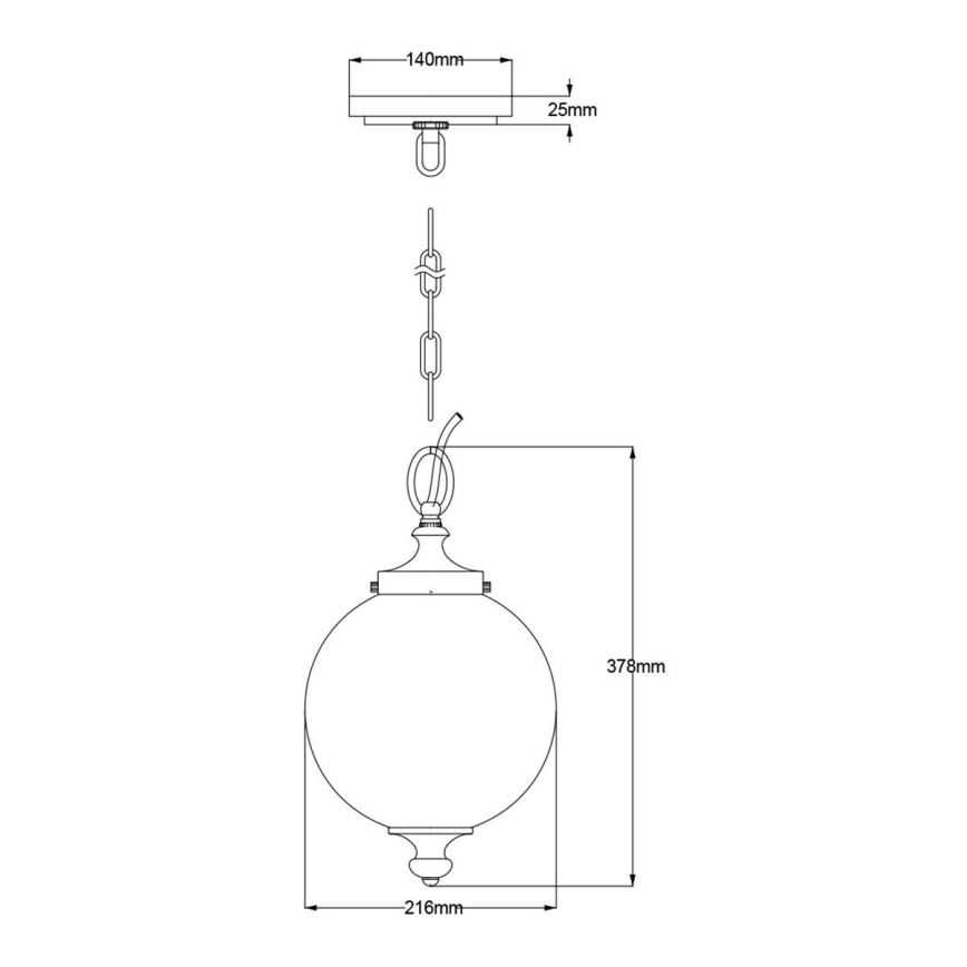 Feiss - Lestenec na verigi PARKMAN 1xE27/60W/230V