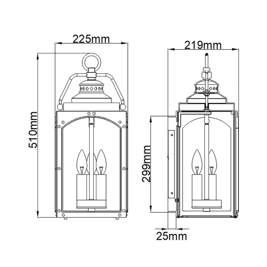 Feiss - Zunanja stenska svetilka RANDHURST 3xE14/40W/230V IP44