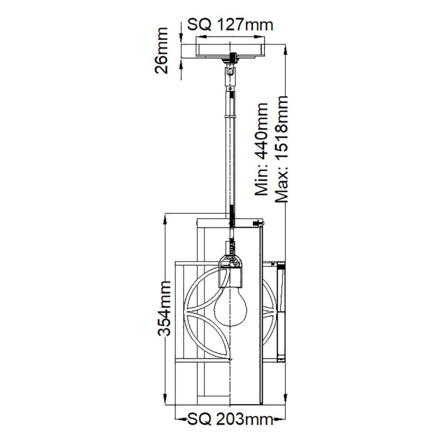 Feiss - Lestenec na palici REMY 1xE27/60W/230V črna/zlata