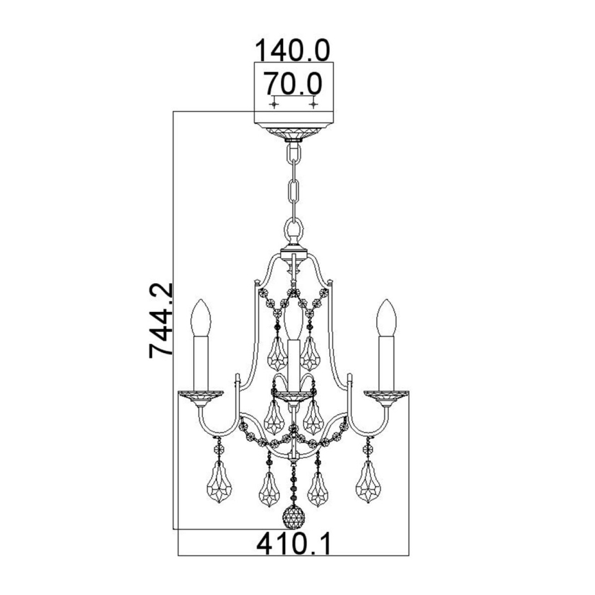 Feiss - Lestenec na verigi VALENTINA 4xE14/60W/230V