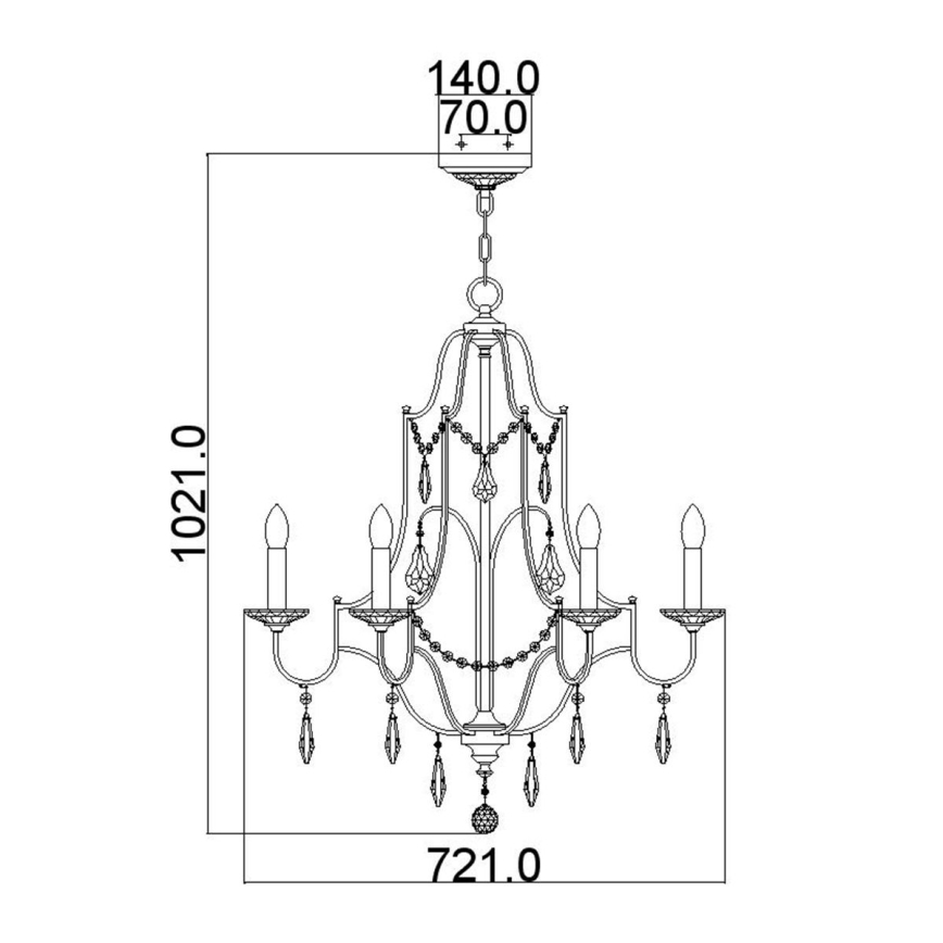 Feiss - Lestenec na verigi VALENTINA 6xE14/60W/230V