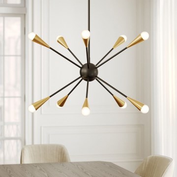 Feiss - LED Lestenec na drogu JAX 10xG9/3W/230V črna/zlata