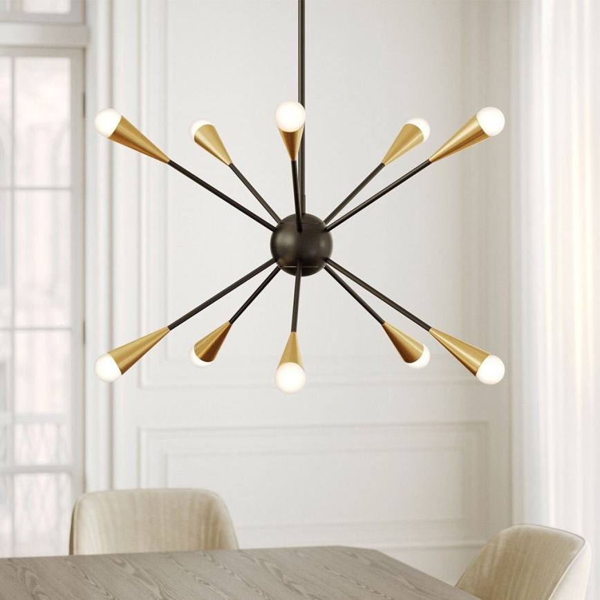 Feiss - LED Lestenec na drogu JAX 10xG9/3W/230V črna/zlata
