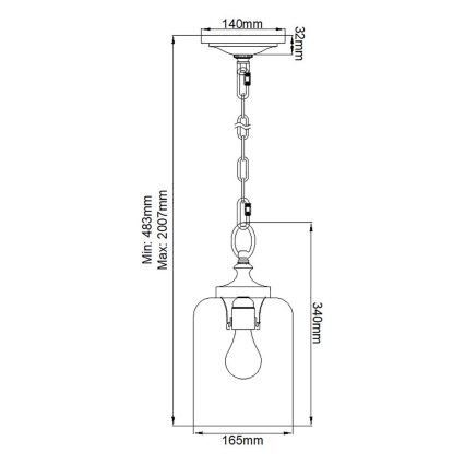 Feiss - Lestenec na verigi HOUNSLOW 1xE27/60W/230V