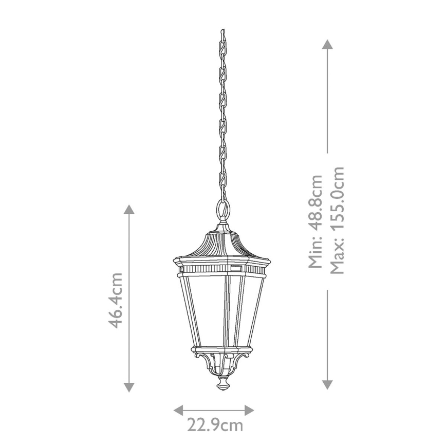 Feiss - Zunanji lestenec na verigi COTSWOLD LANE 2xE14/60W/230V črna
