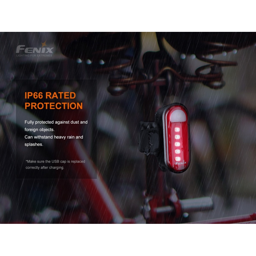 Fenix BC05RV20 - LED Baterijska kolesarska svetilka LED/USB IP66 15 lm 120 ur