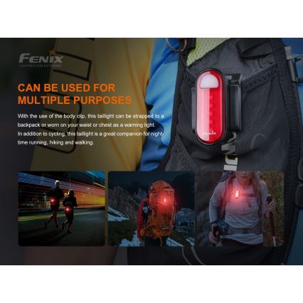 Fenix BC05RV20 - LED Baterijska kolesarska svetilka LED/USB IP66 15 lm 120 ur