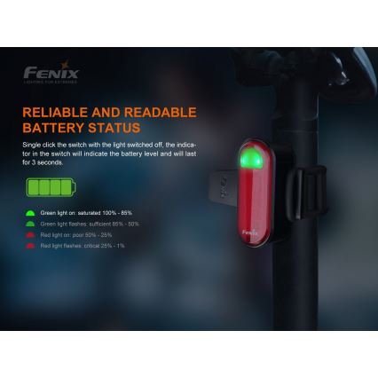 Fenix BC05RV20 - LED Baterijska kolesarska svetilka LED/USB IP66 15 lm 120 ur