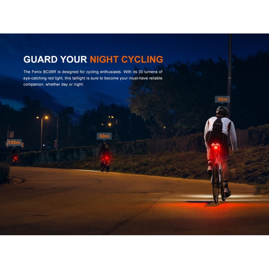 Fenix BC06R - LED Zatemnitvena polnilna luč za kolo LED/USB IP66 90 lm 24,5 h