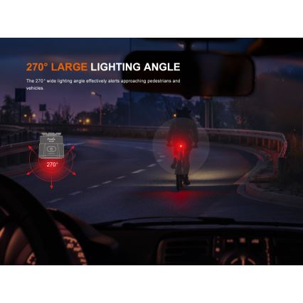 Fenix BC06R - LED Zatemnitvena polnilna luč za kolo LED/USB IP66 90 lm 24,5 h
