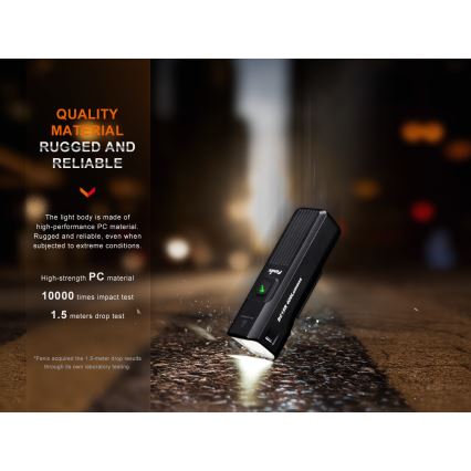 Fenix BC15R - LED Zatemnitvena polnilna luč za kolo LED/USB IP66 400 sijajni 31,5 h 2600 mAh