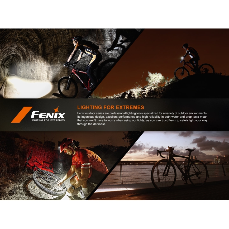 Fenix BC15R - LED Zatemnitvena polnilna luč za kolo LED/USB IP66 400 sijajni 31,5 h 2600 mAh