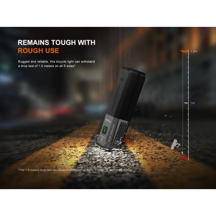 Fenix BC22R - LED zatemnjevalna polnilna kolesarska svetilka LED/USB 3400 mAh IP66 1400 lm 41 h črna
