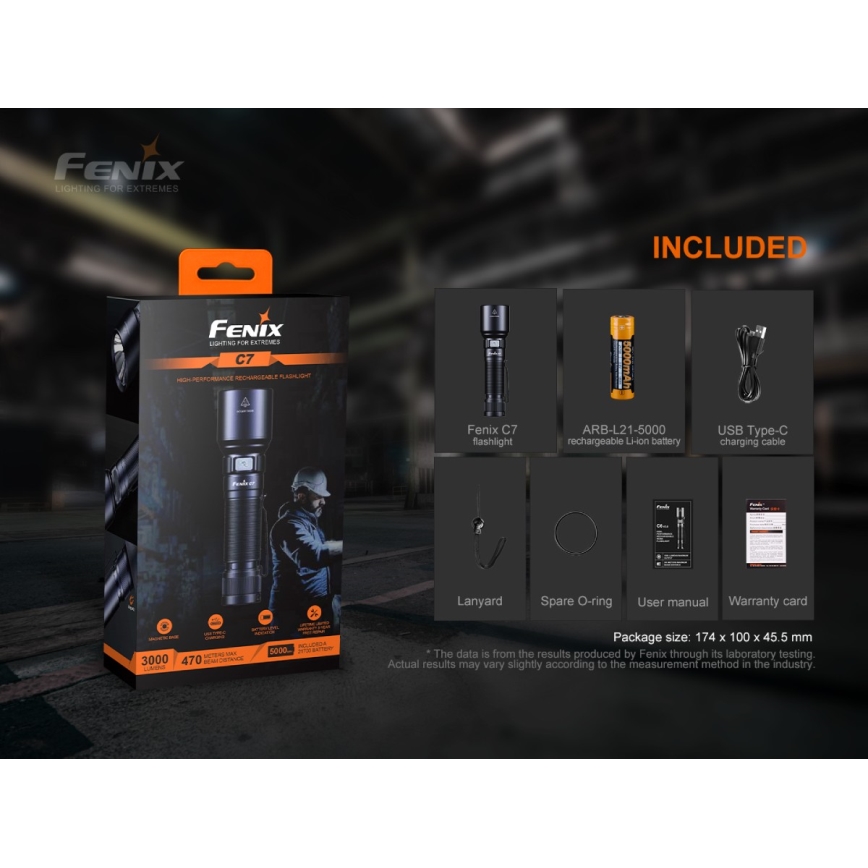 Fenix C7 - LED zatemnjevalna polnilna svetilka LED/1x21700 IP68 3000 lm 68 h