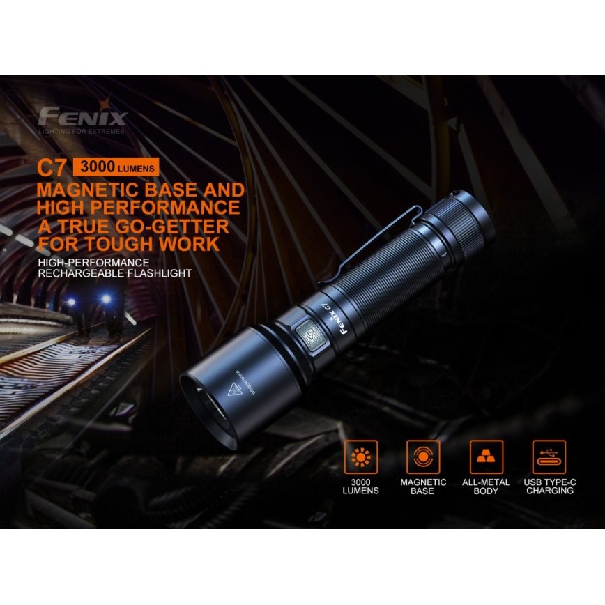 Fenix C7 - LED zatemnjevalna polnilna svetilka LED/1x21700 IP68 3000 lm 68 h