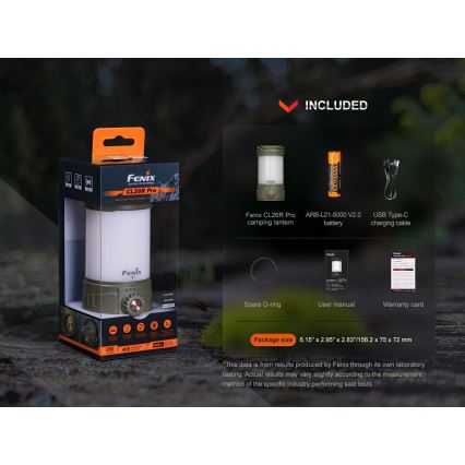 Fenix CL26RPROCAM - LED Zatemnitvena prenosni polnilna svetilka LED/USB IP66 650 lm 408 h 5000 mAh siva