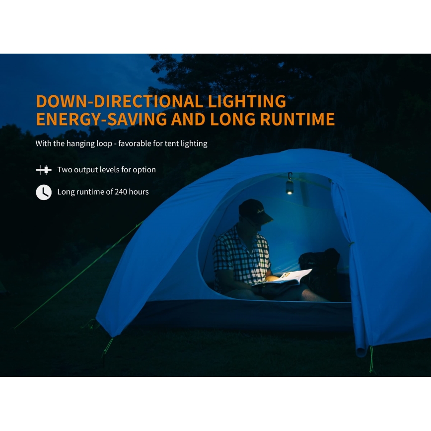 Fenix CL26RRED - LED Zatemnitvena prenosni polnilna svetilka LED/USB/2xCR123A IP66 400 sijajni 400 h 2600 mAh oranžna
