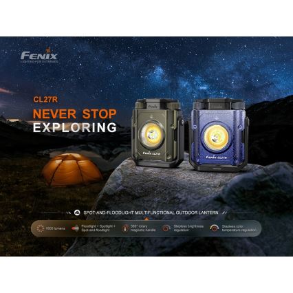 Fenix CL27RGRE - LED Zatemnitvena polnilna svetilkaLED/USB IP66 1600 lm 285 h