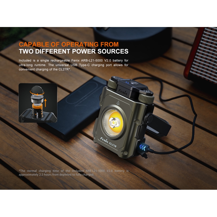 Fenix CL27RGRE - LED Zatemnitvena polnilna svetilkaLED/USB IP66 1600 lm 285 h