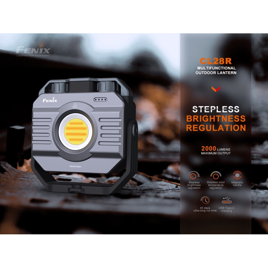Fenix CL28R - LED Zatemnitvena polnilna reflektor s power bankom LED/USB IP66 2000 sijajni 360 h 10000 mAh