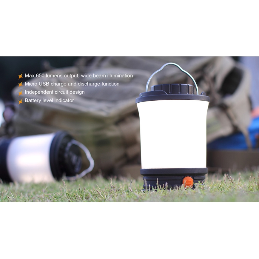 Fenix CL30R - LED Prenosna polnilna svetilka LED/USB/6xCR123A IPX7 650 lm 300 h 2600 mAh