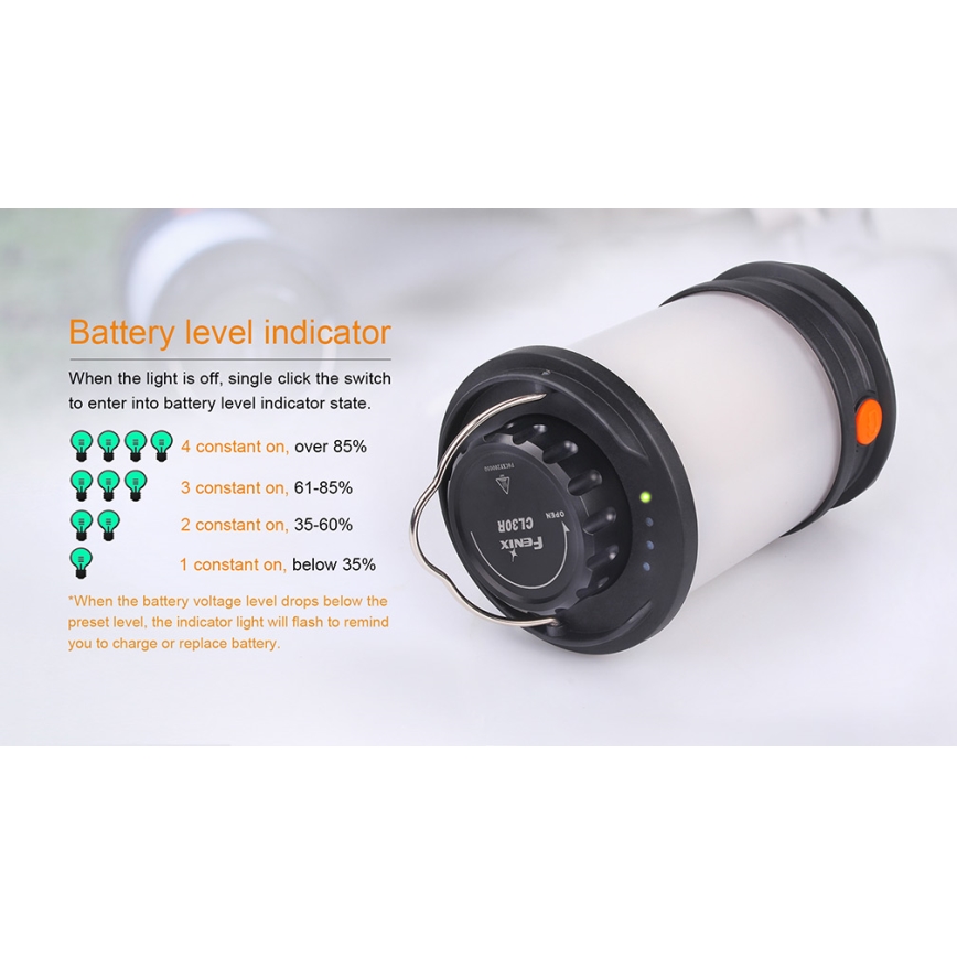 Fenix CL30R - LED Prenosna polnilna svetilka LED/USB/6xCR123A IPX7 650 lm 300 h 2600 mAh