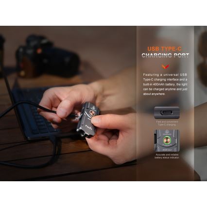Fenix E03RV20BLU - LED Polnilna baterijska svetilka LED/USB IP66 500 lm 30 h 400 mAh